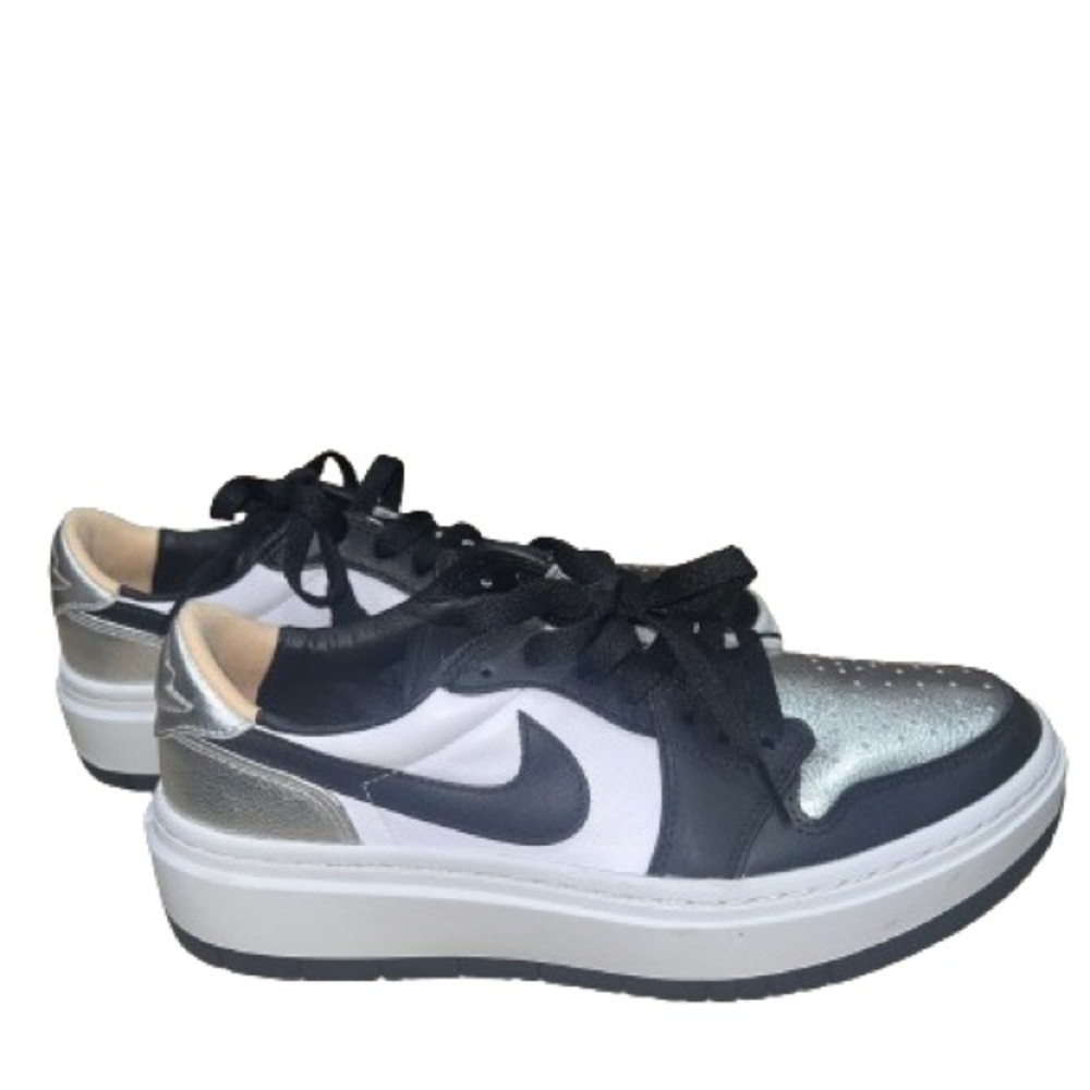 Nike Women's Black and Silver Sneakers - Picture 2 of 8